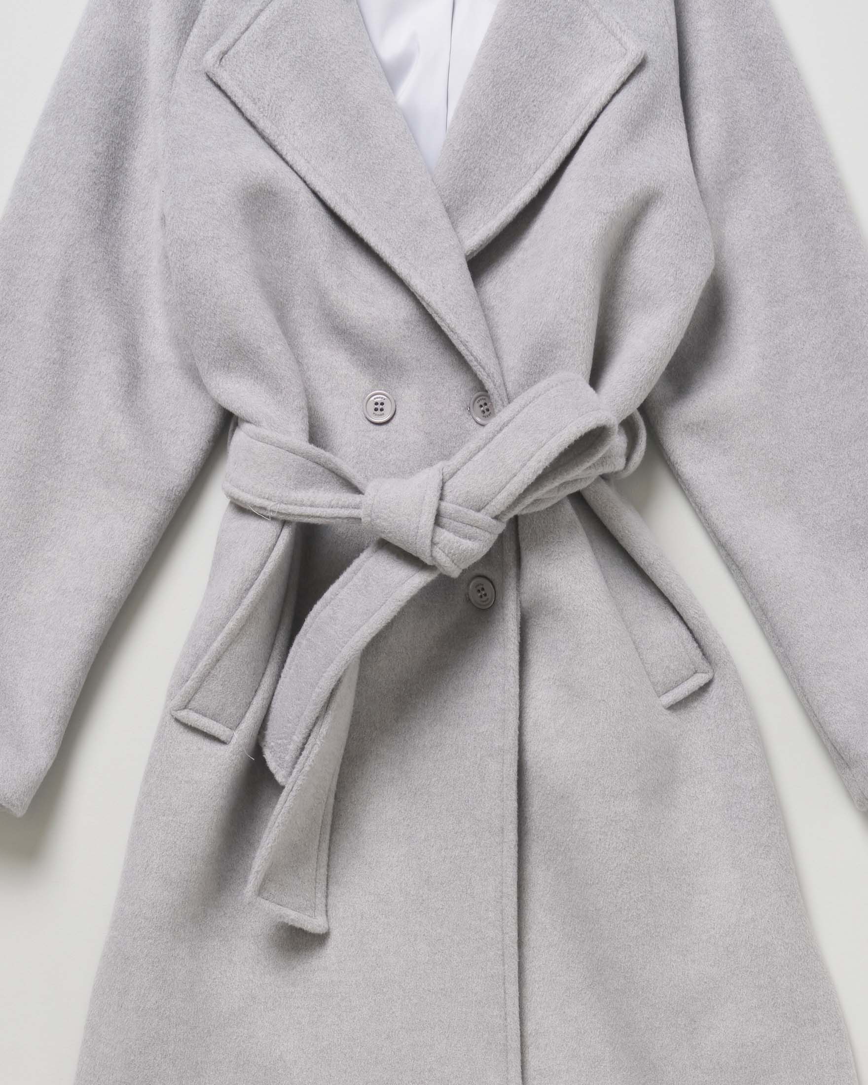 Cappotto grigio Kocca in velour di misto lana con cintura image