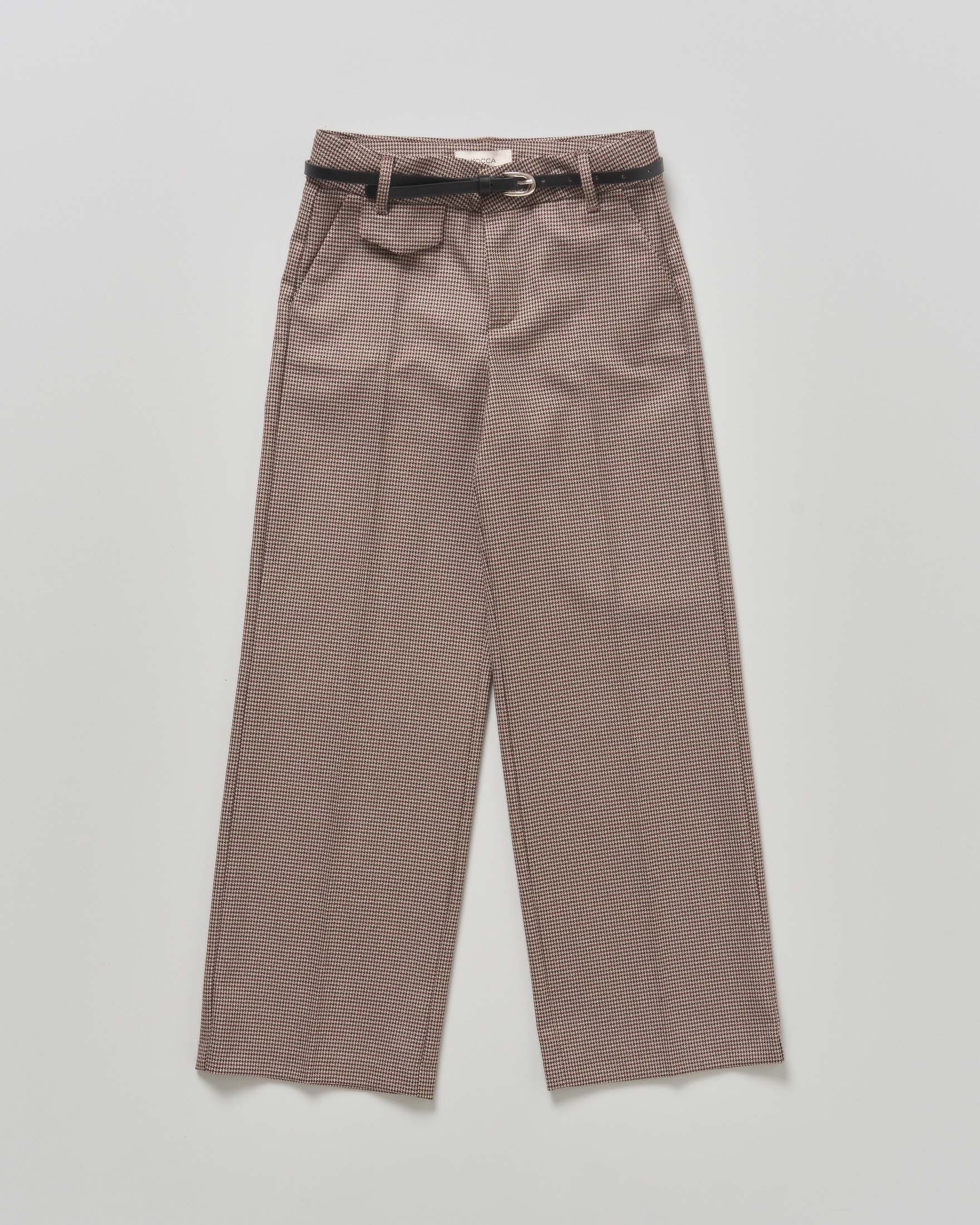 Pantalone palazzo Kocca in pied de poule sui toni del marrone