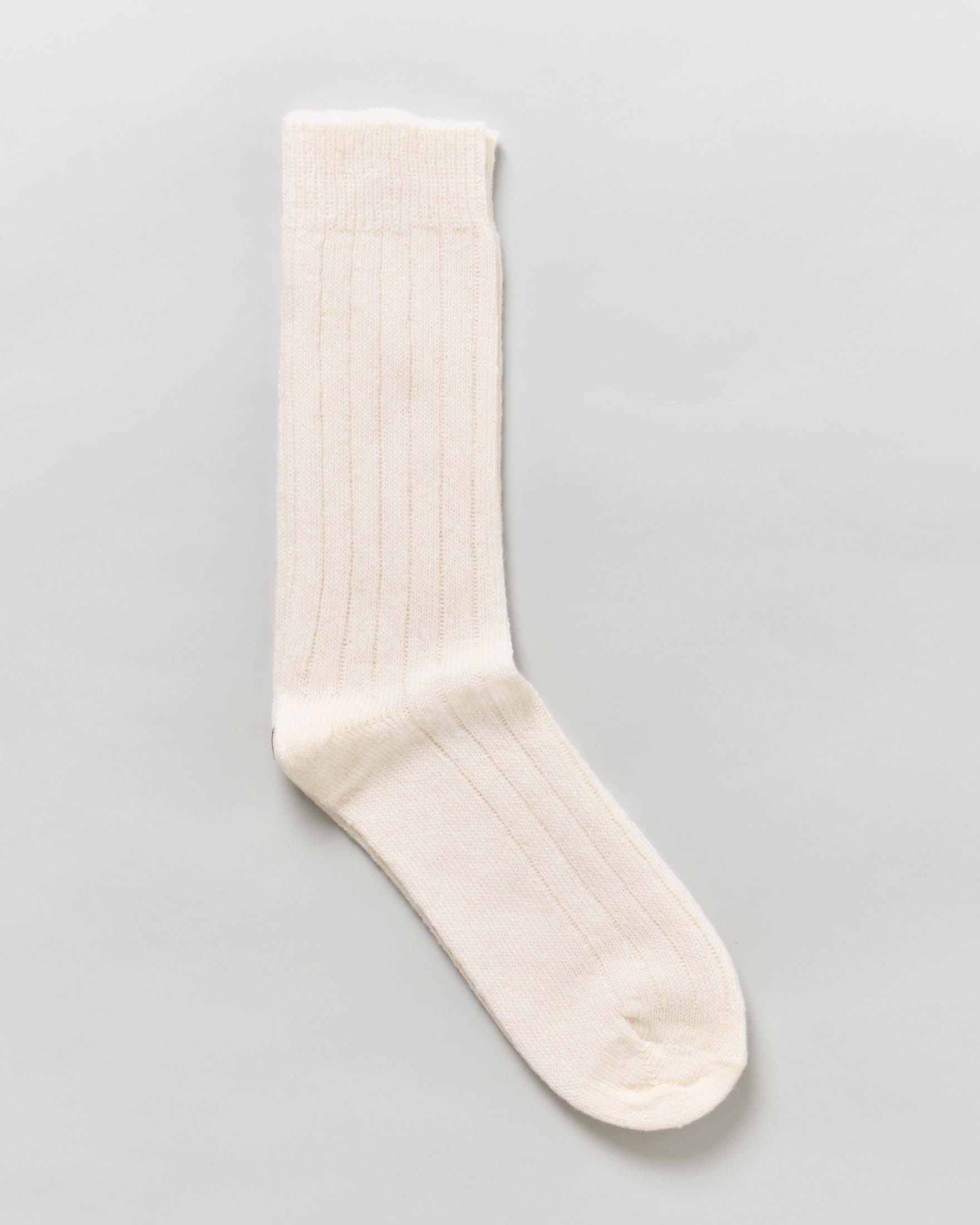Calzini sopra la caviglia Glamcash Pellizzari color panna in misto lana e cashmere a costine