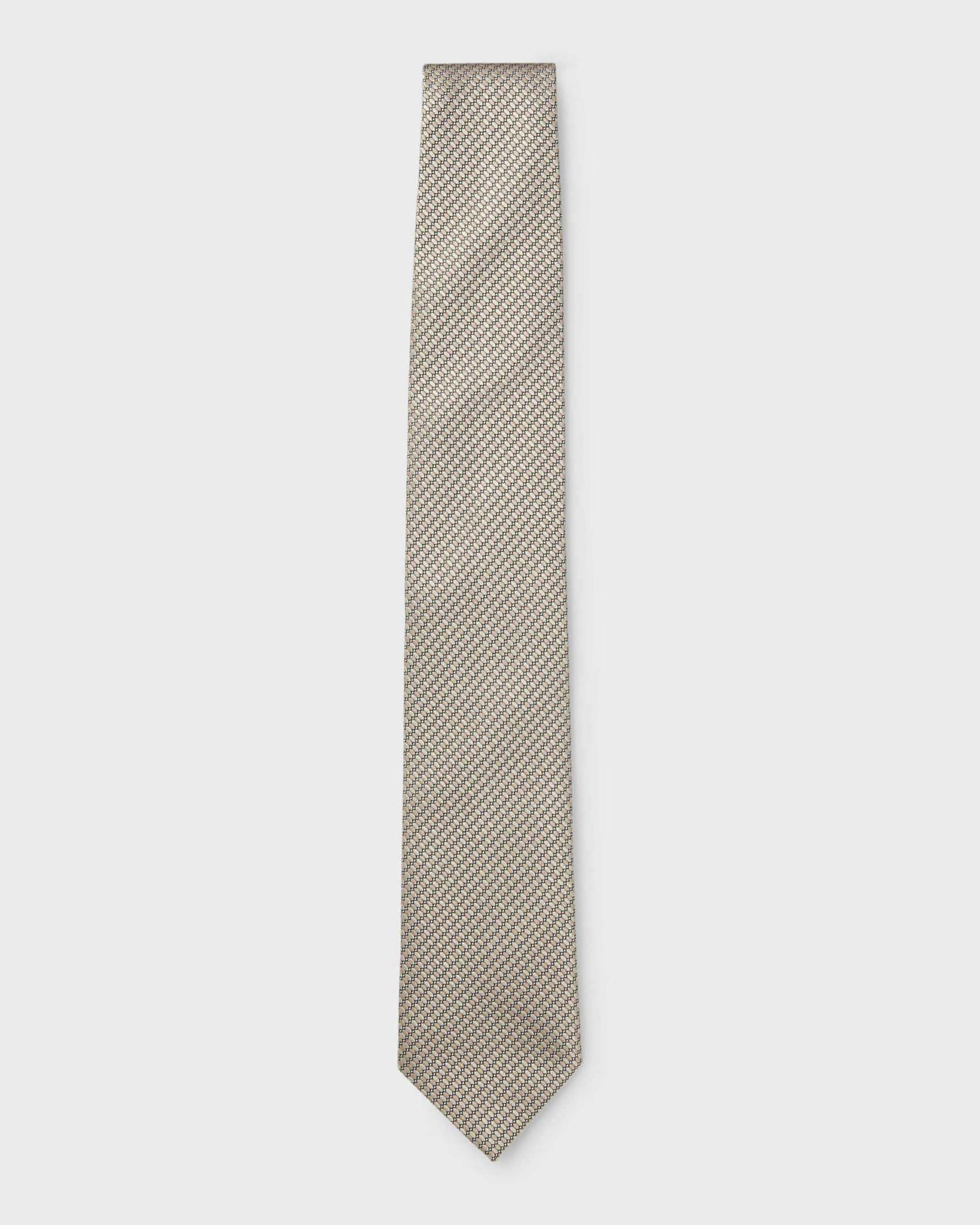 Cravatta Boss color oro in misto seta jacquard con micromotivo