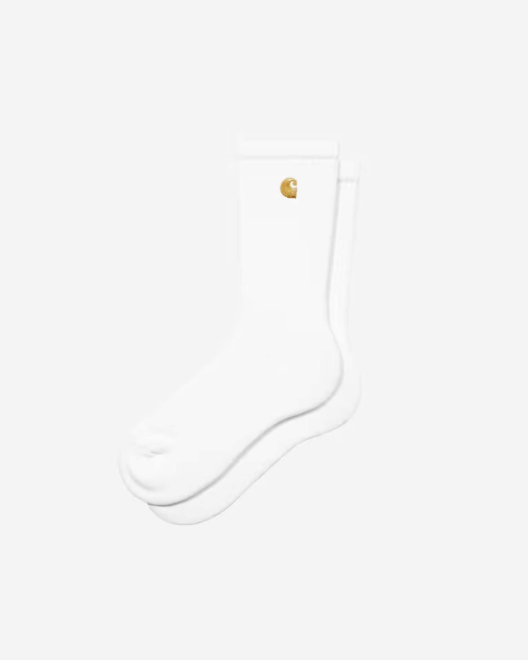 Calzini Carhartt Chase Socks bianchi in misto cotone con logo oro