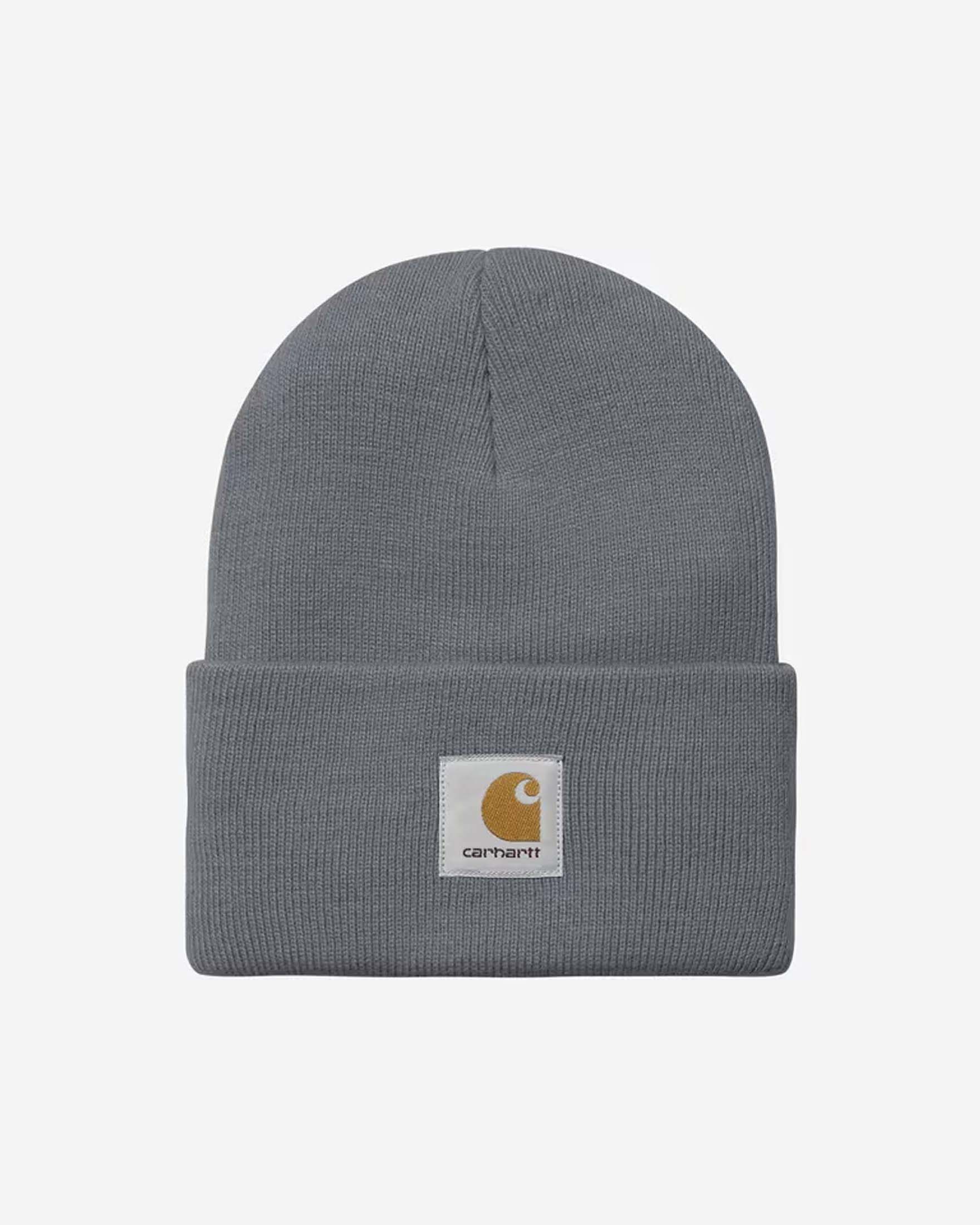 Berretto Carhartt Acrylic Watch Hat grigio in maglia a coste