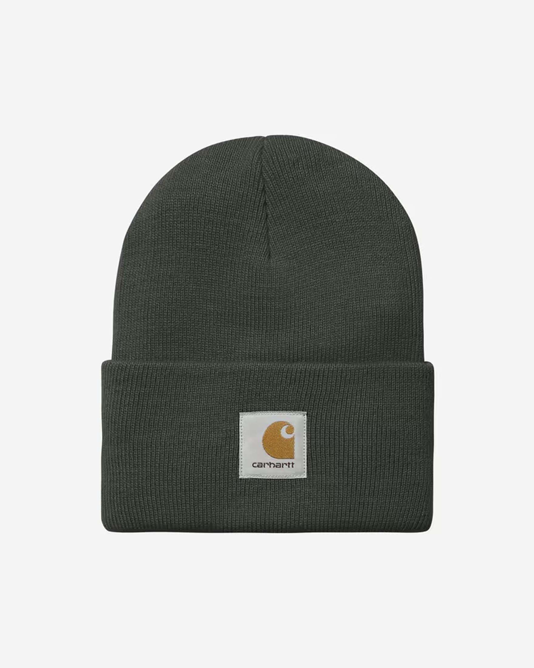 Berretto Carhartt Acrylic Watch Hat verde in maglia a coste