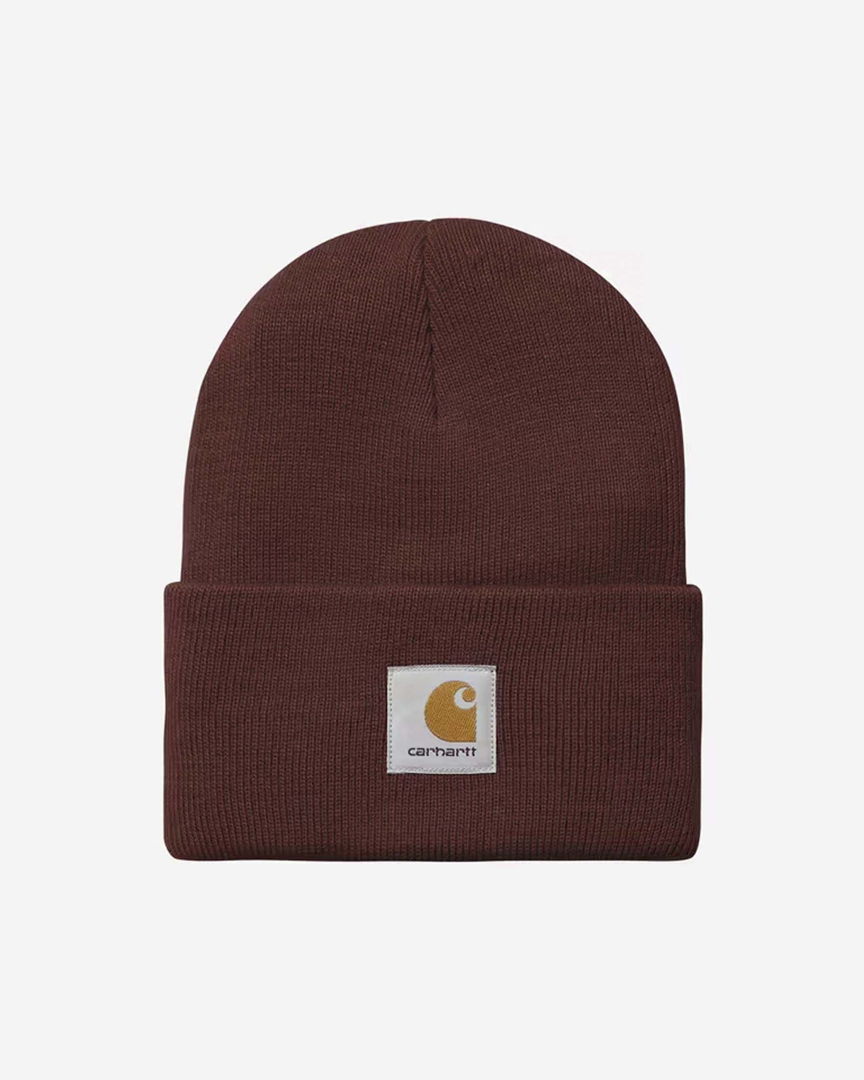Berretto Carhartt Acrylic Watch Hat bordeaux in maglia a coste