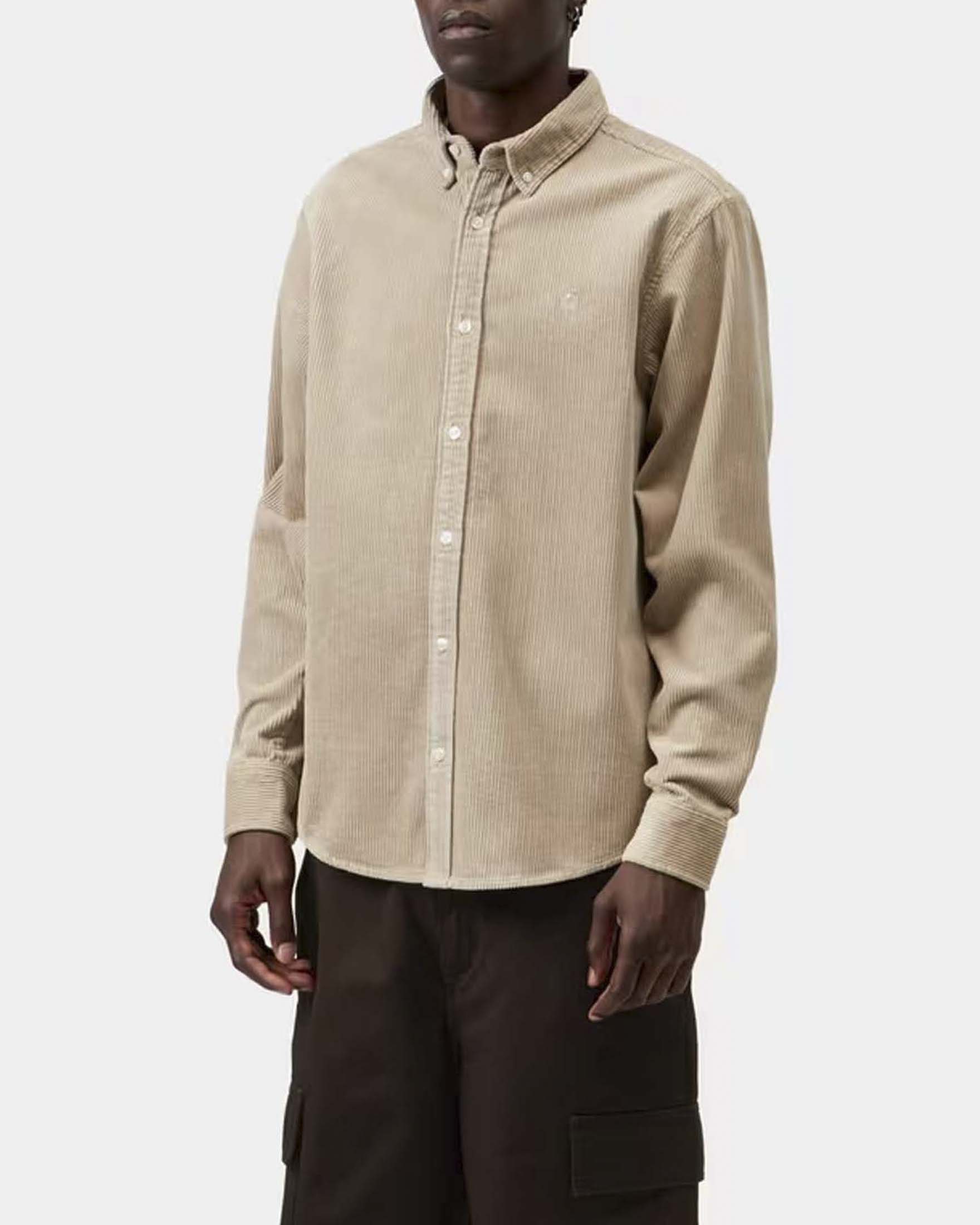 Camicia Carhartt Madison Cord regular fit in velluto a coste beige