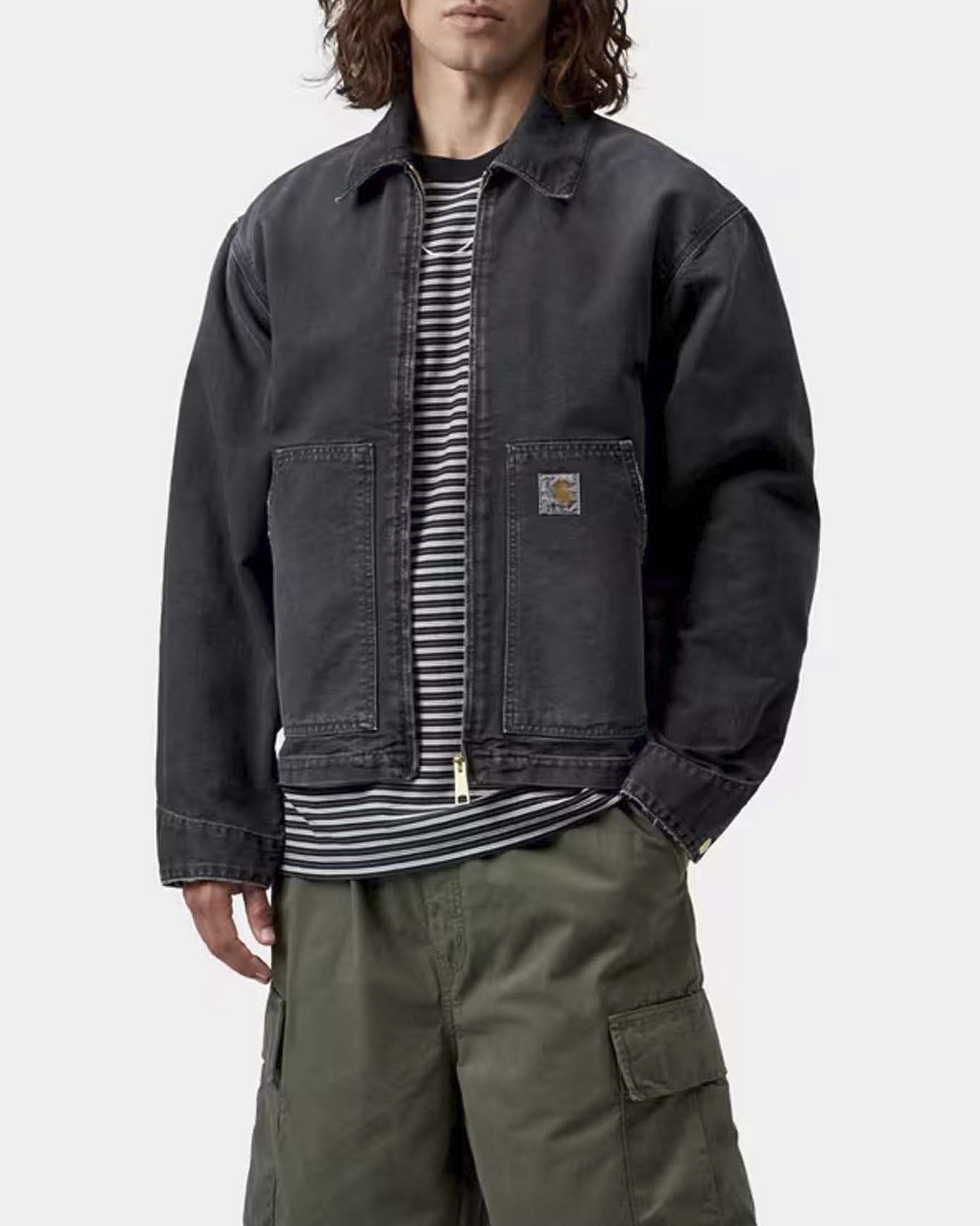 Giacca Carhartt OG Arcan Jacket loose fit in canvas di cotone nero