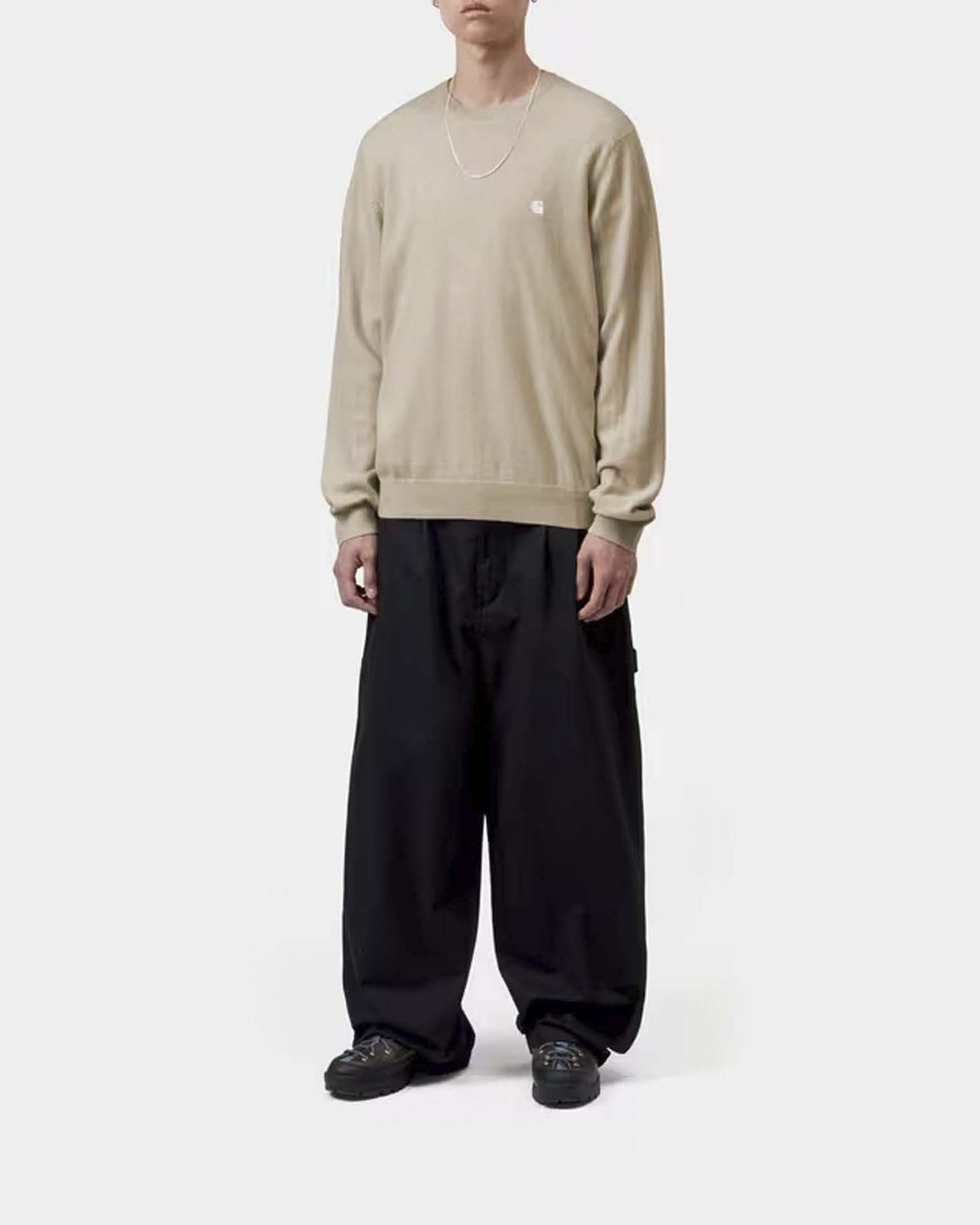 Maglia girocollo Carhartt Madison Sweater beige in lana d'agnello