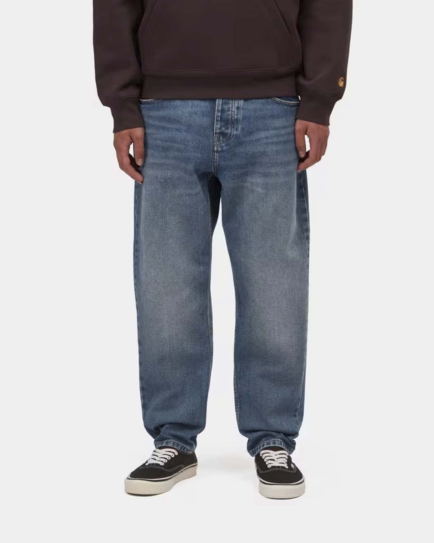 Jeans Carhartt Newel Pant relaxed tapered fit in cotone lavaggio medio image