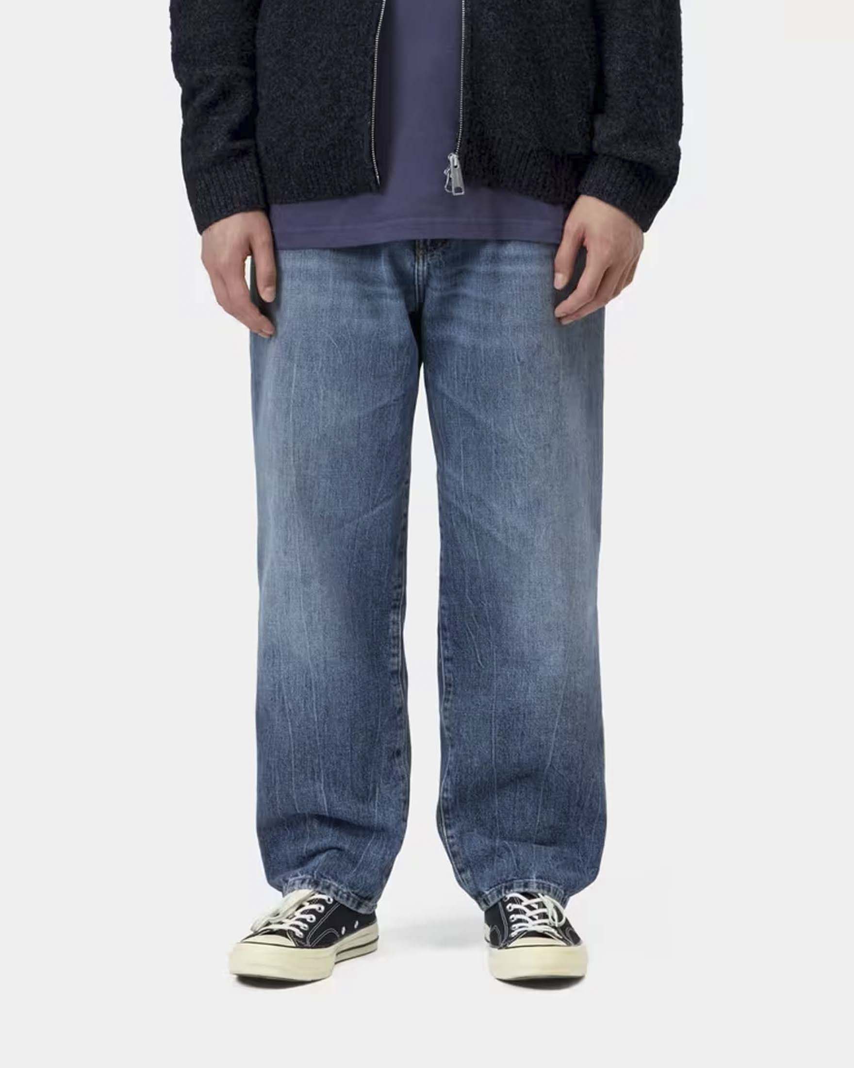 Jeans Carhartt Aaron Pant regular tapered fit in cotone lavaggio medio image