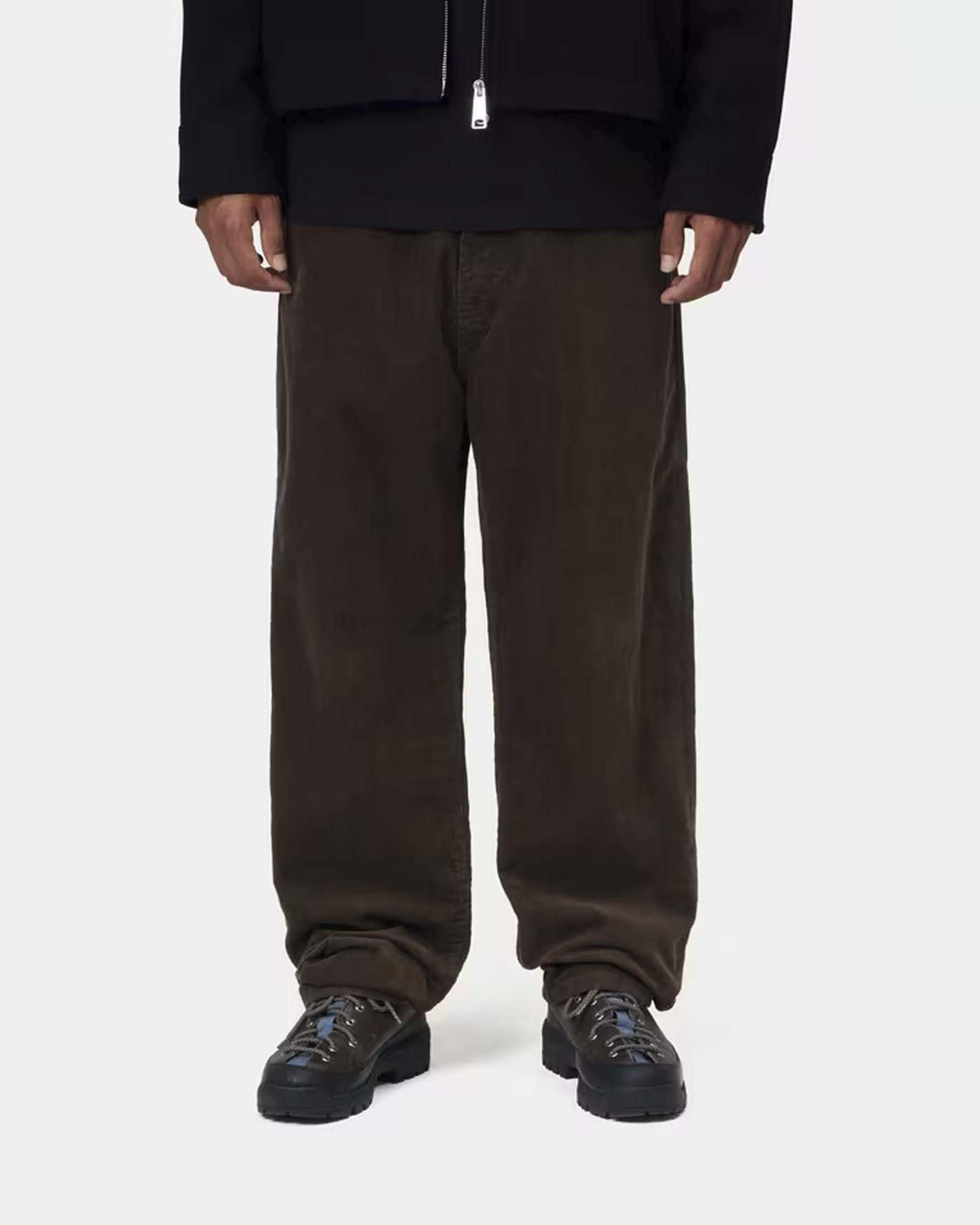 Pantaloni Carhartt Aaron Pant regular tapered fit in velluto a coste marrone image