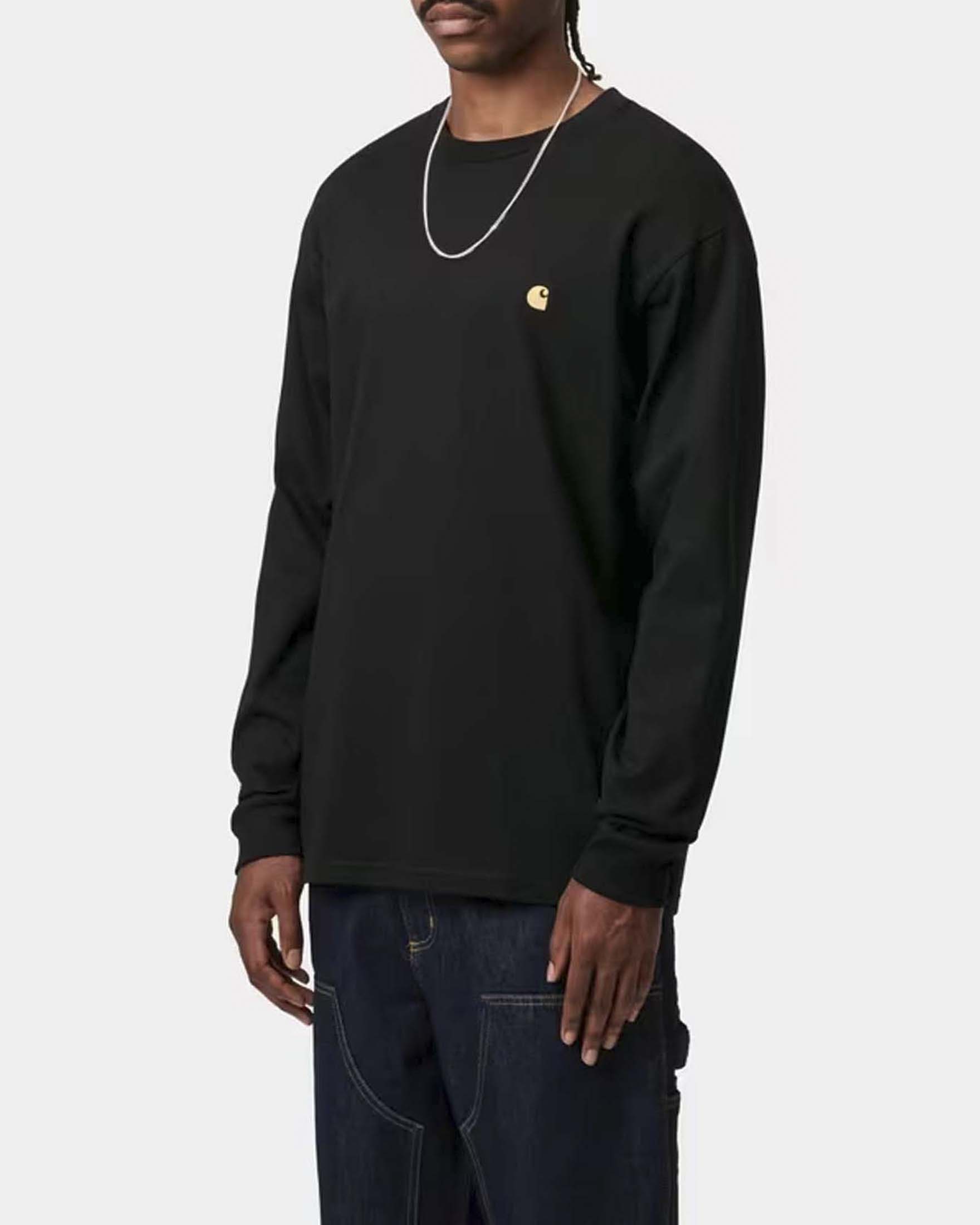 T-shirt manica lunga Carhartt Chase loose fit in cotone nera