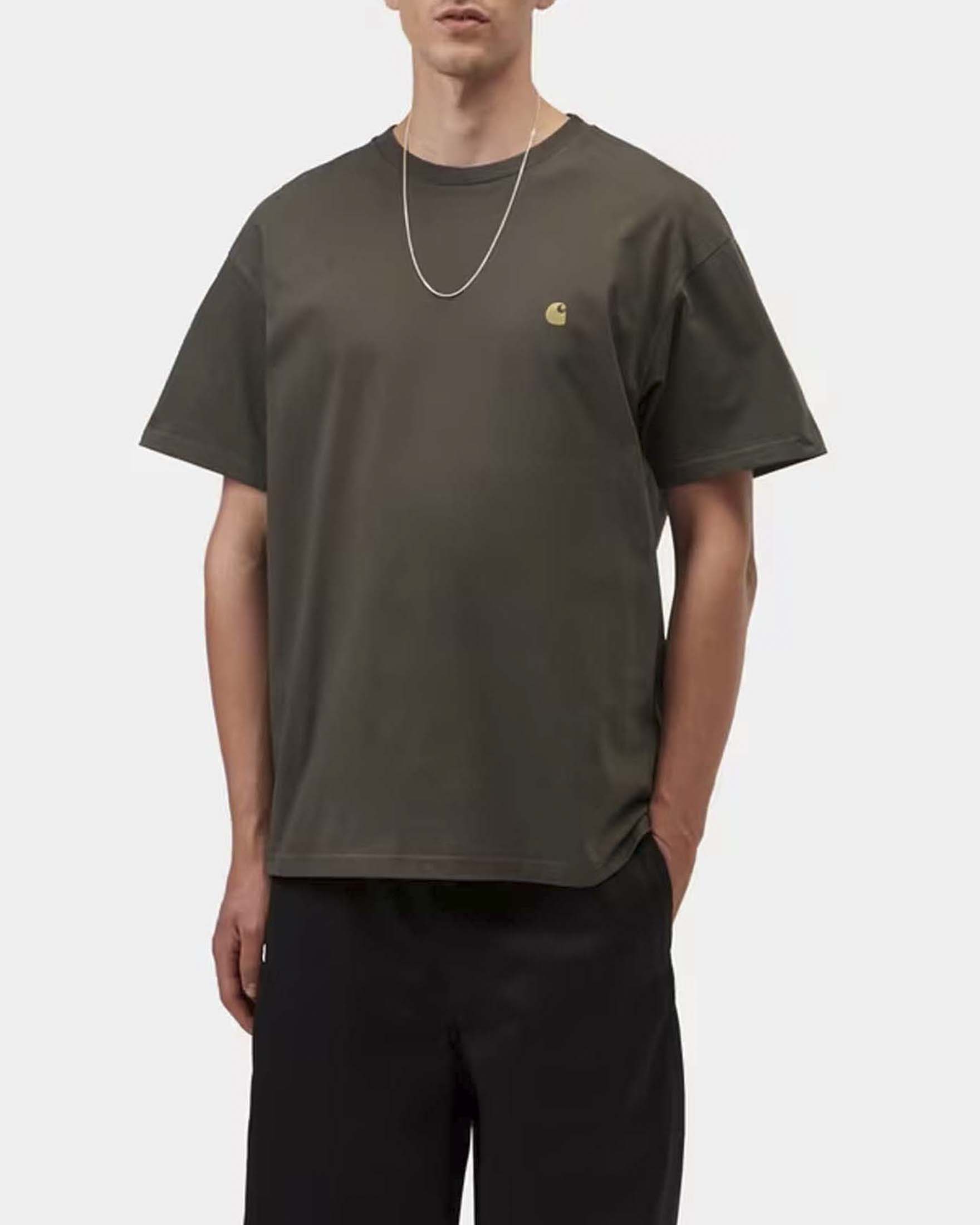 T-shirt color fango mezza manica Chase Carhartt loose-fit in puro cotone image