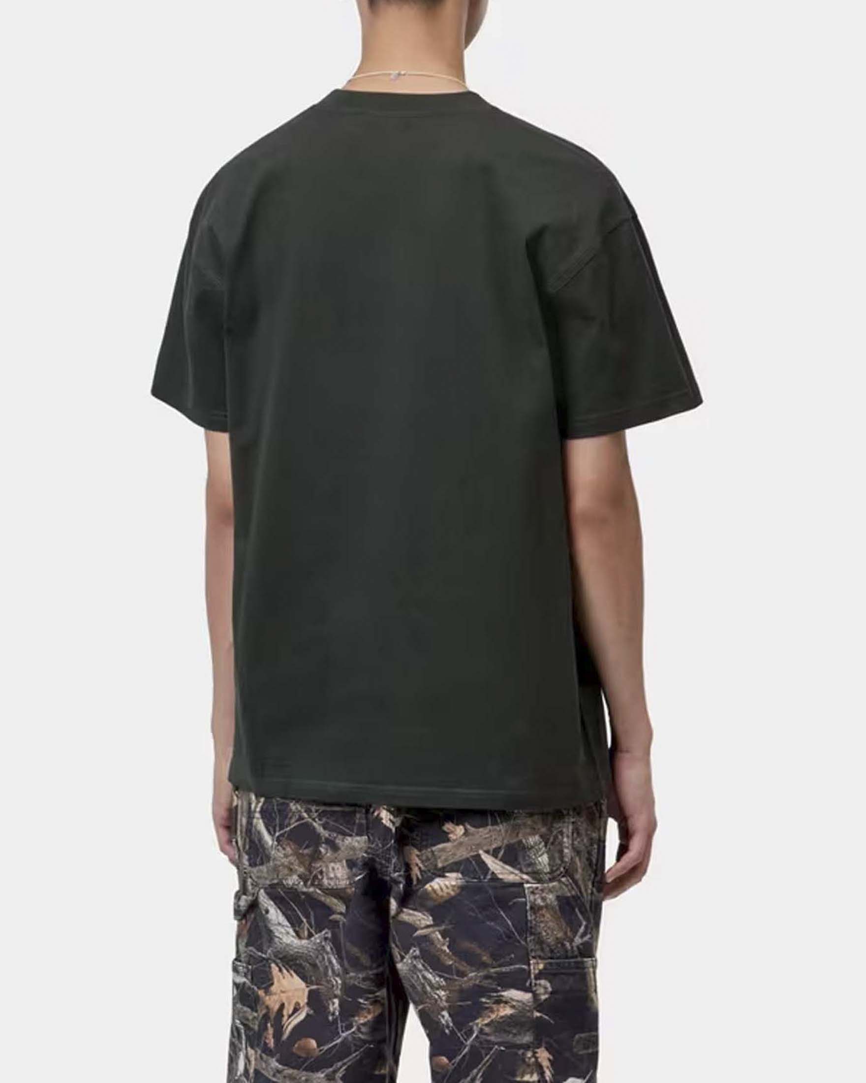 T-shirt verde scuro mezza manica American Script Carhartt loose-fit in puro cotone image