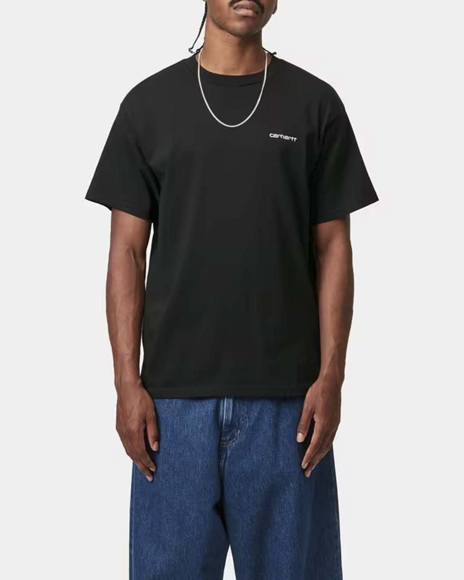 T-shirt Carhartt Script Embroidery nera loose fit in cotone