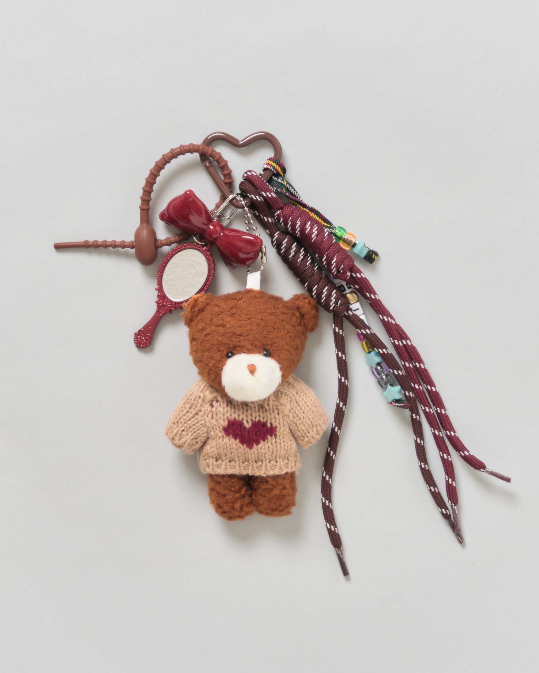 Portachiavi Funny Charm MC2 Saint Barth con orsetto e specchio