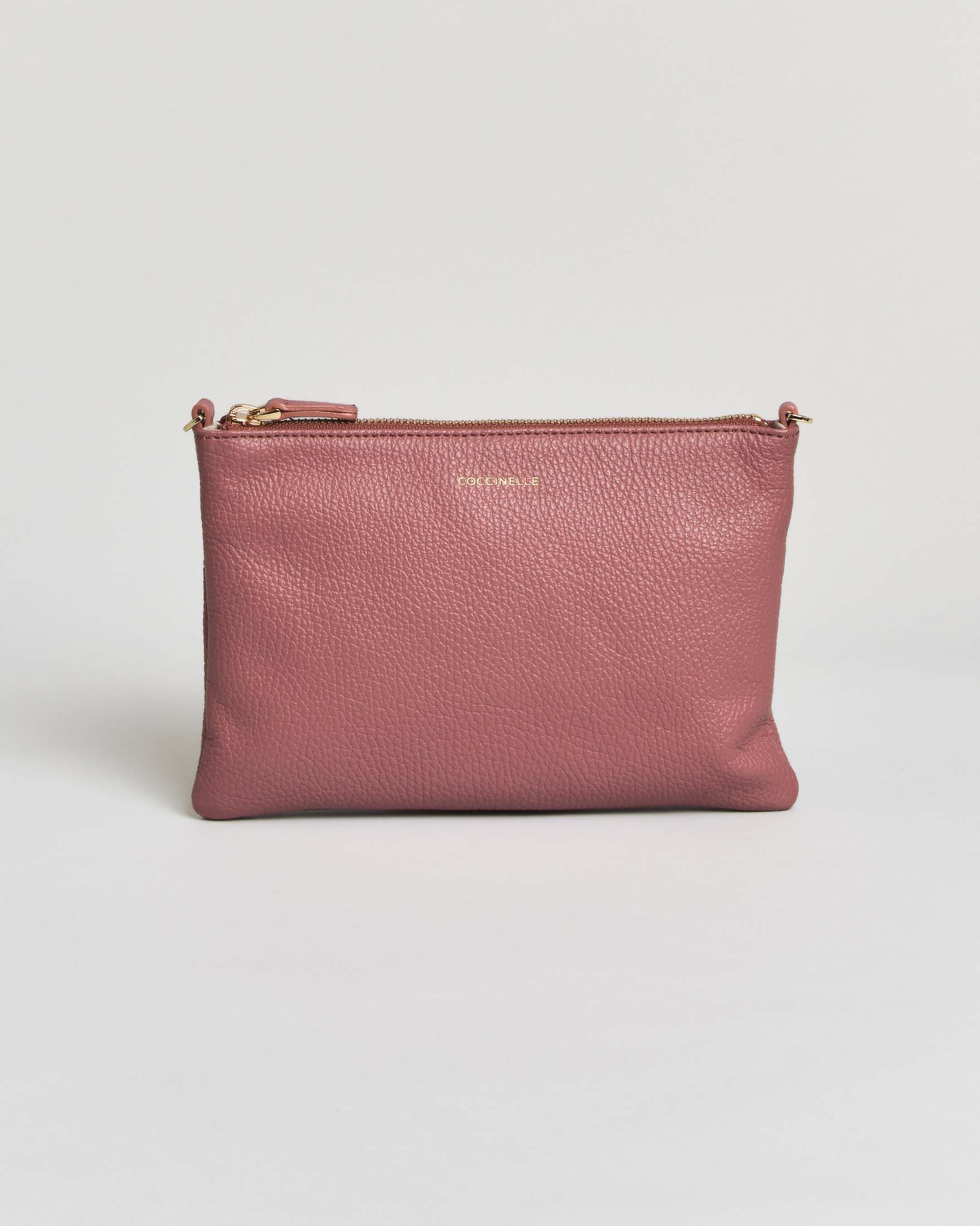 Best Crossbody Small Coccinelle rosa in pelle martellata con tracolla regolabile e chiusura zip