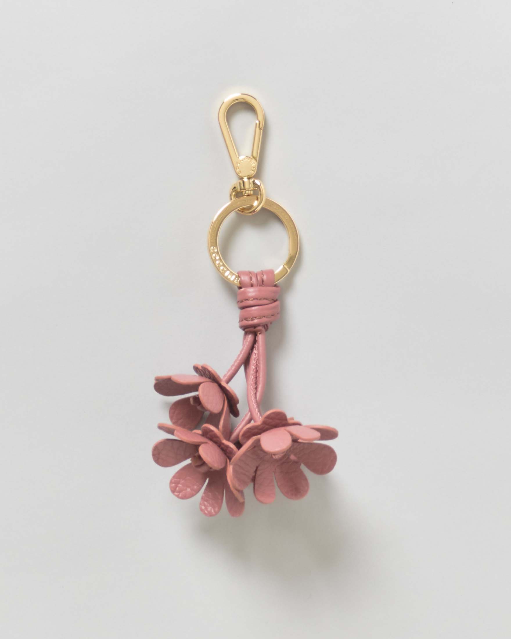 Portachiavi bouquet fiori Coccinelle rosa in pelle