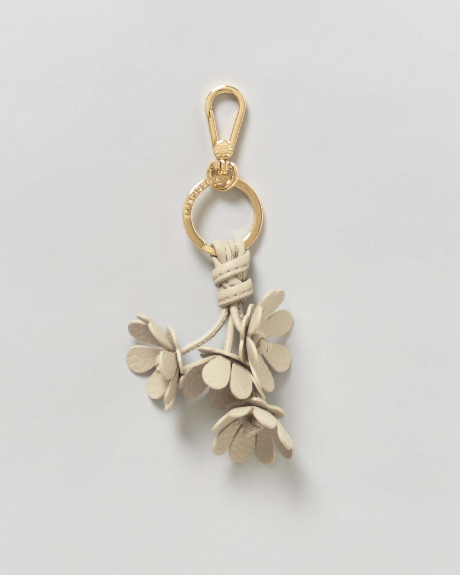 Portachiavi bouquet fiori Coccinelle color ghiaccio in pelle
