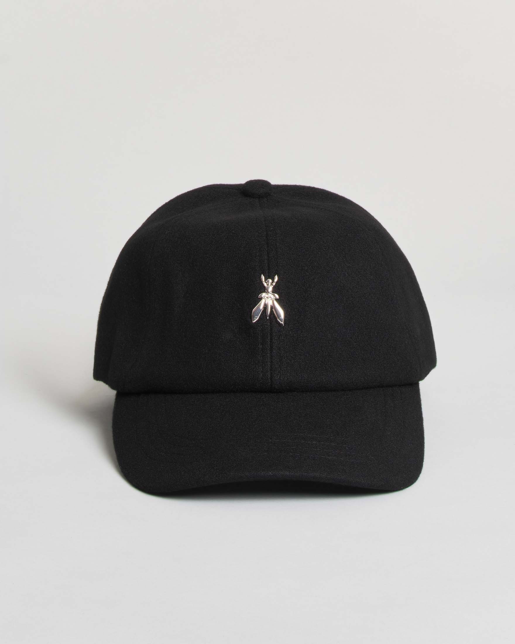 Cappello Baseball Cap Patrizia Pepe nero in panno con rivetto logo Fly