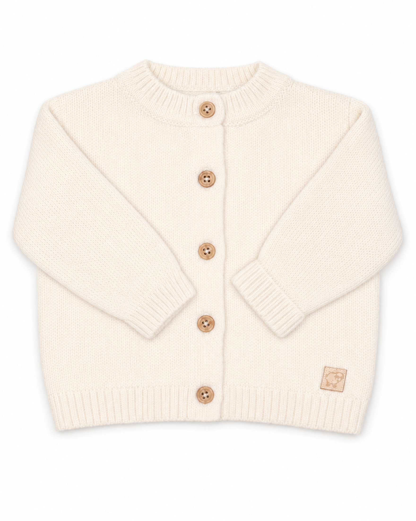 Cardigan Maglificio di Verona in pura lana color panna