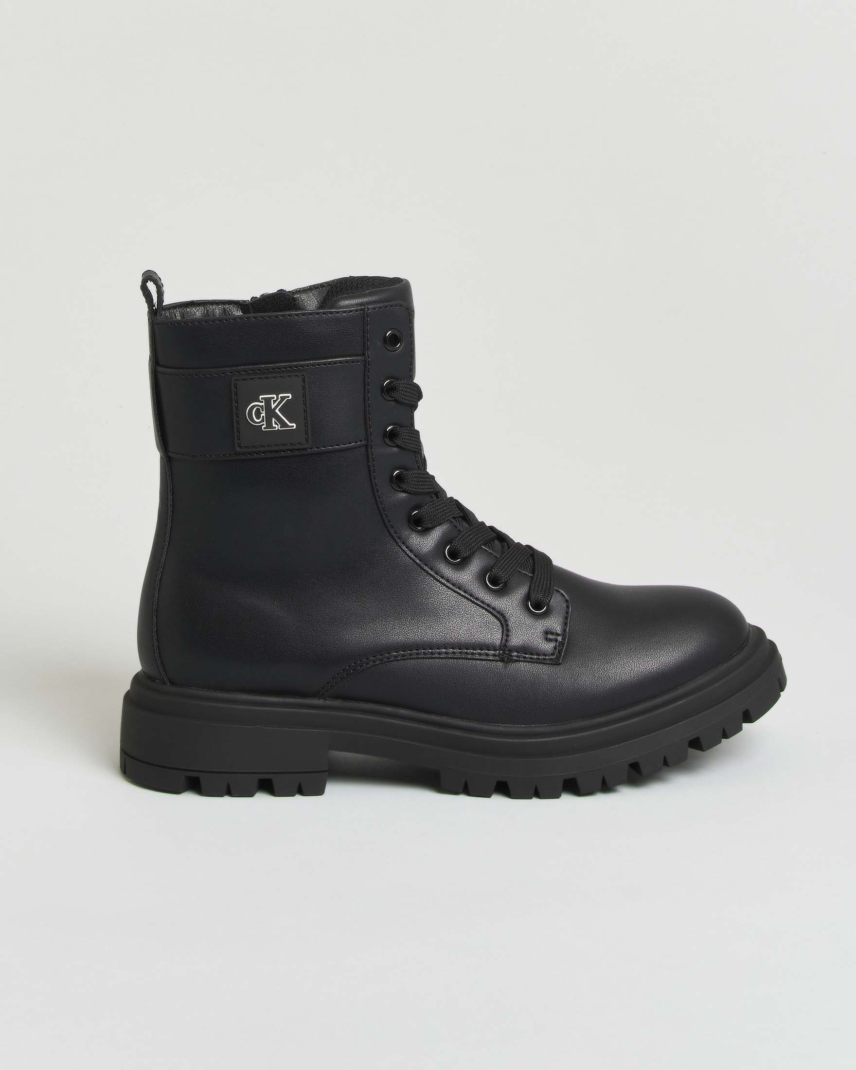 Anfibio Calvin Klein nero in similpelle stringato con zip