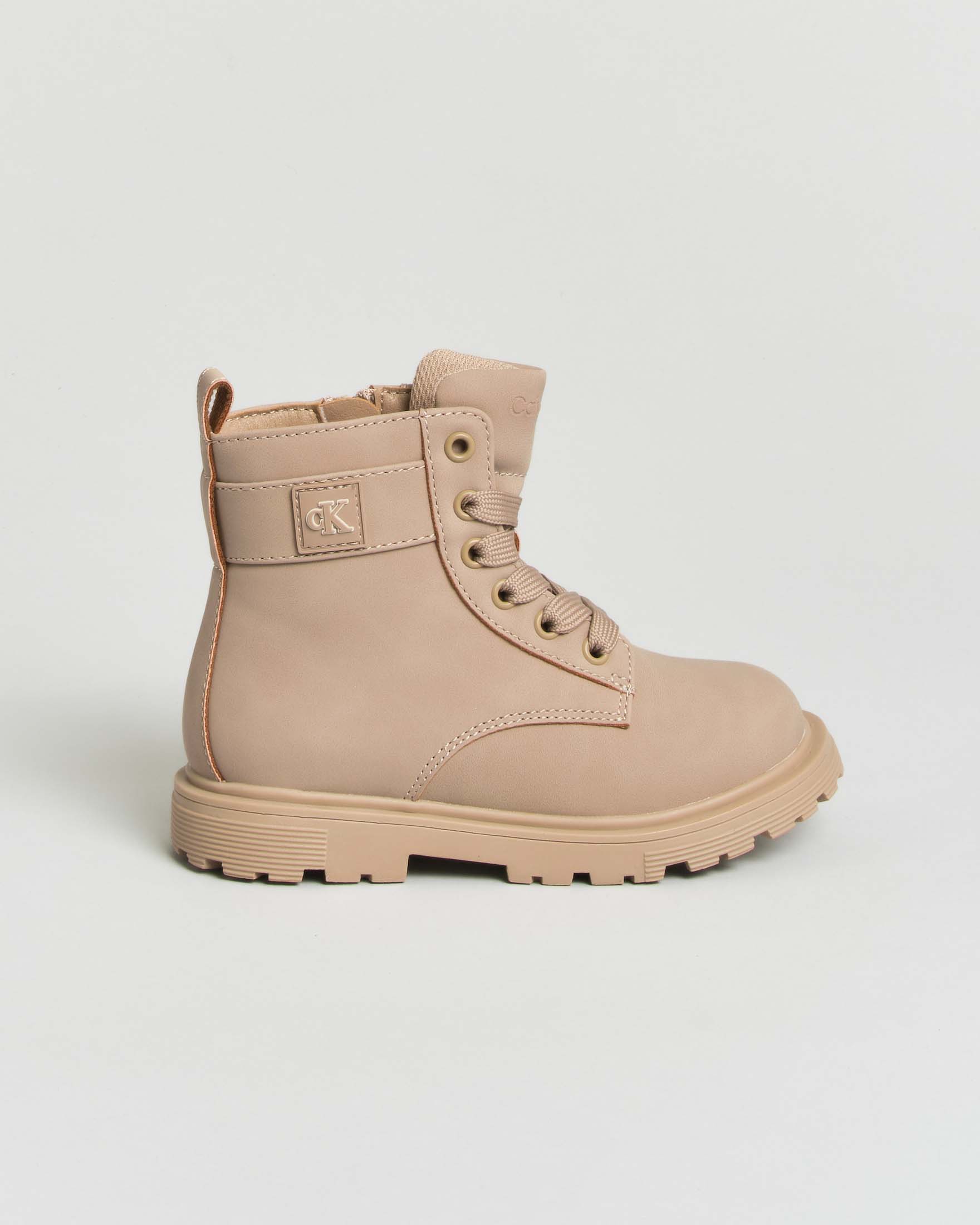Anfibio Calvin Klein rosa cipria in similpelle stringato con zip