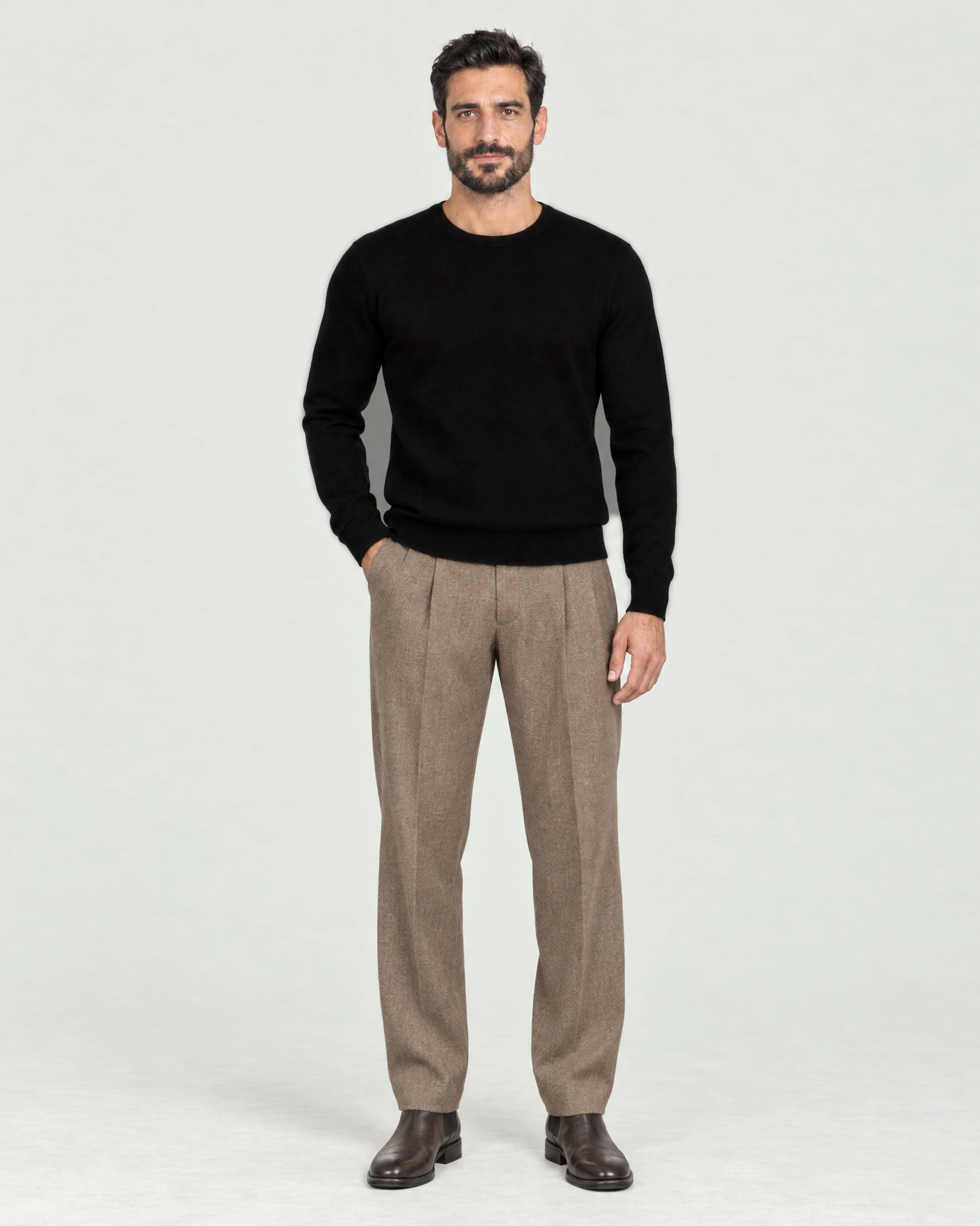Maglia girocollo Hugo regular fit nera in misto viscosa