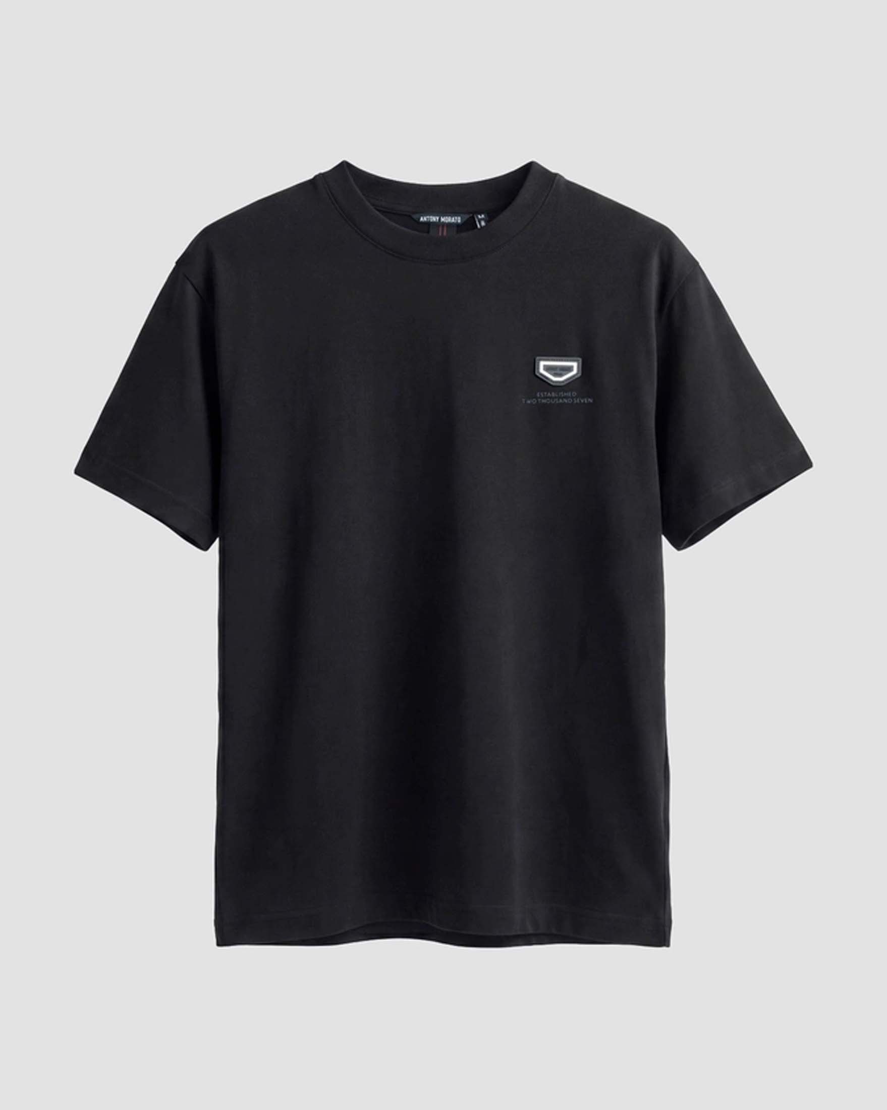 T-shirt nera Antony Morato in puro cotone a maniche corte