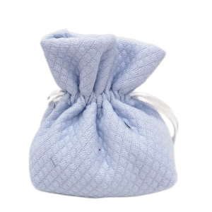 Sacchetto portaconfetti Battesimo Bimbo trapuntino celeste 12x4x12 cm - Made in Italy